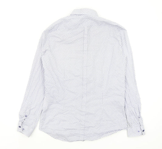 Mens UK Size L Politix Multicoloured Button-Up Long Sleeve Casual Shirt