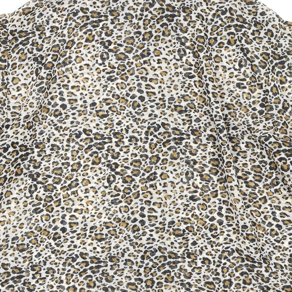 Primark Womens Multicoloured Animal Print Basic Button-Up Size 16