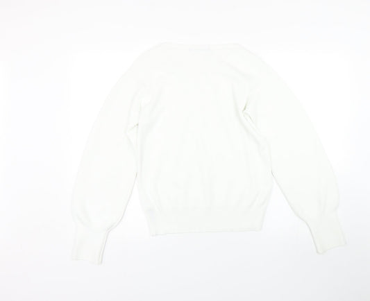 Womens UK Size 12 M&S White Pullover Jumper