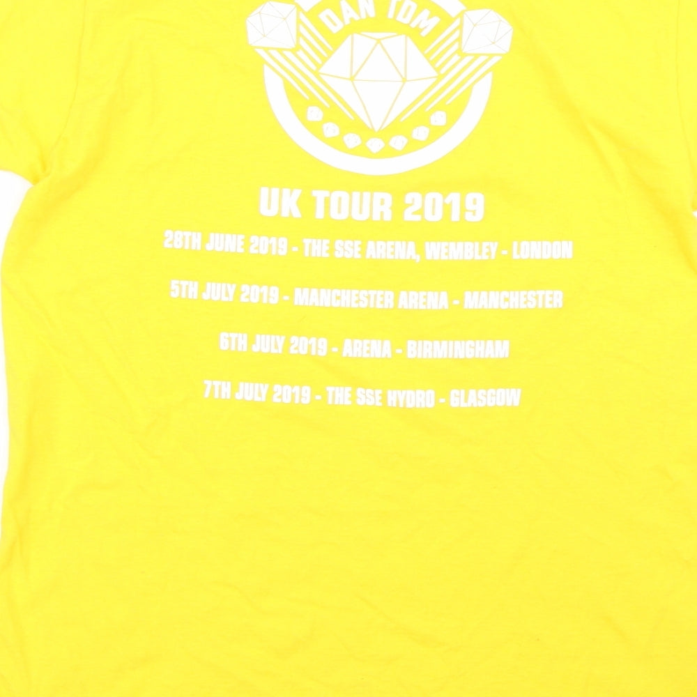 Mens UK Size S Fruit of the Loom Yellow T-Shirt
