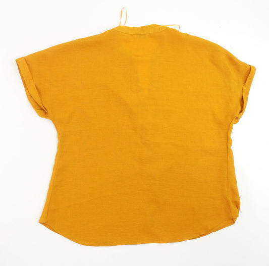 Papaya Womens Yellow Basic Blouse Size 16
