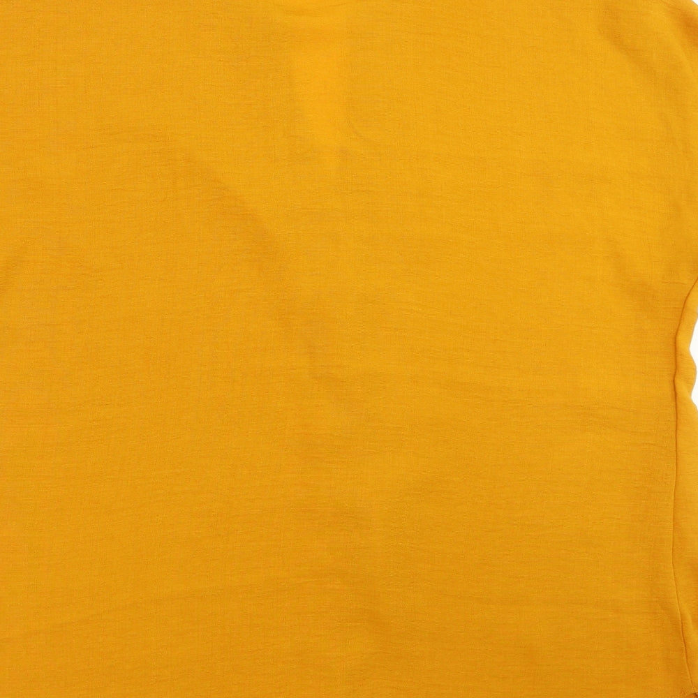 Papaya Womens Yellow Basic Blouse Size 16