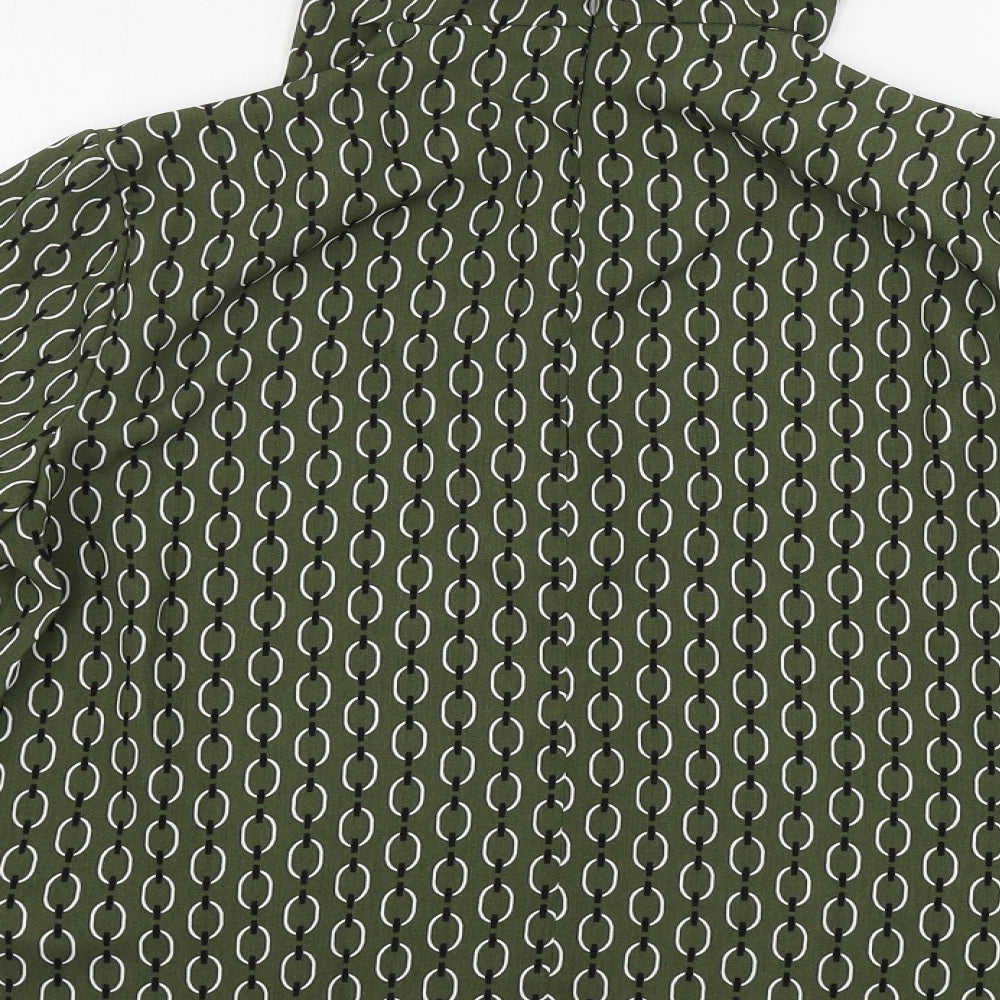 Primark Womens Green Geometric Basic Blouse Size 10