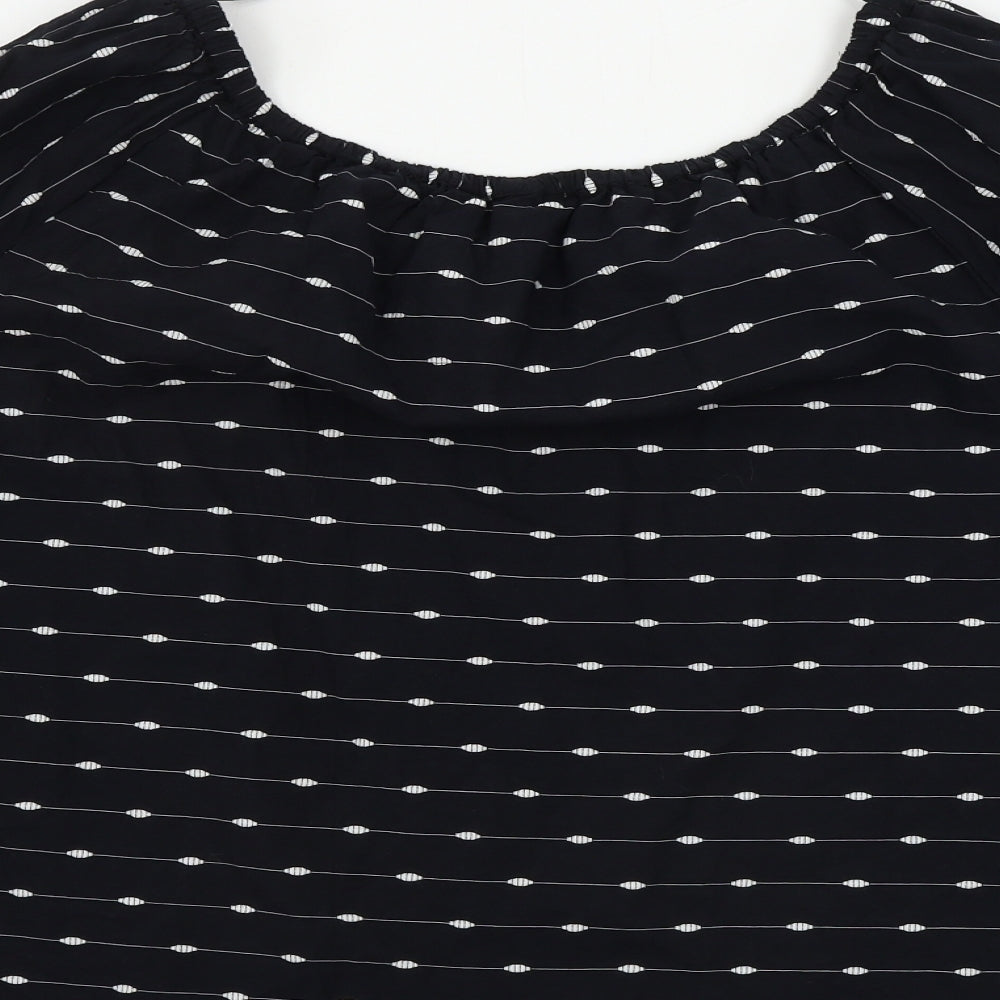 F&F Womens Black Striped Basic Blouse Size 10