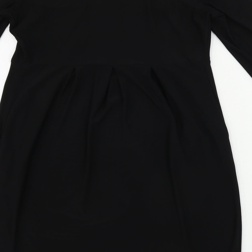 Brand and care label for women’s black a-line, size UK 10