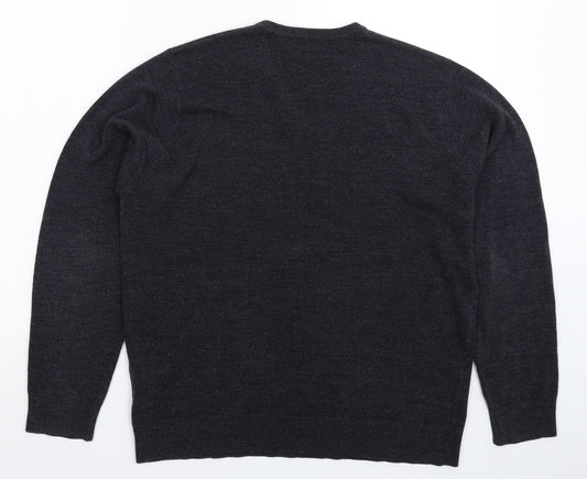 Marks and Spencer Mens Grey Knit Pullover Jumper Size L