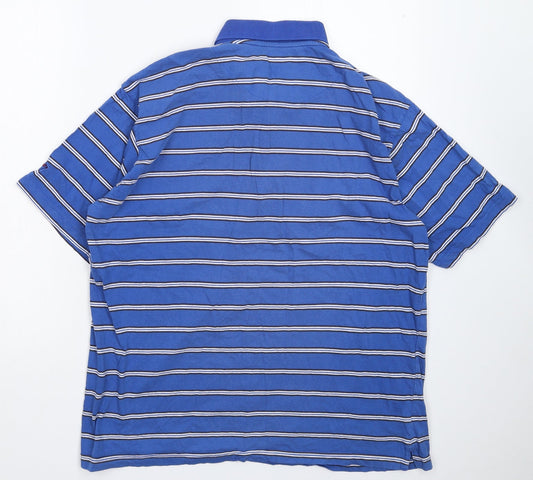 Backwing Mens Blue Striped Polo Size XL