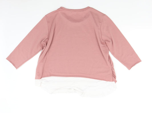 Boohoo Womens Pink Pullover Sweatshirt Size 12