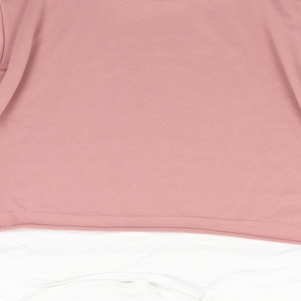 Boohoo Womens Pink Pullover Sweatshirt Size 12