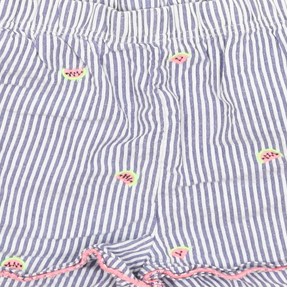 George Womens Blue Striped Hot Pants Shorts Size 12