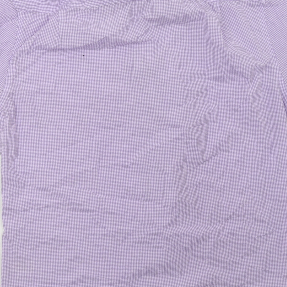 George Womens Purple Check Basic Button-Up Size 16