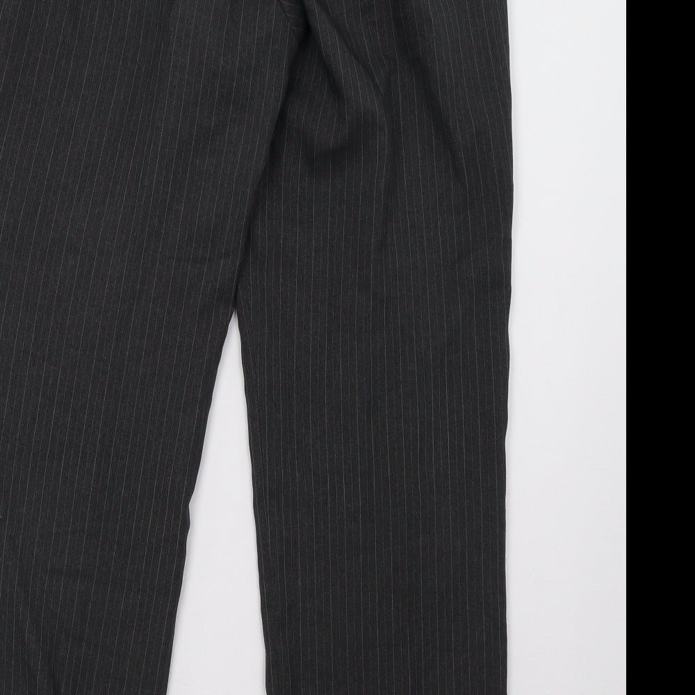 Brand and care label for Matalan men’s grey trousers, size 32, 29-inch leg