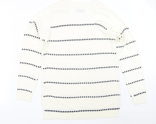 Womens UK Size 8 Papaya Ivory Pullover Jumper