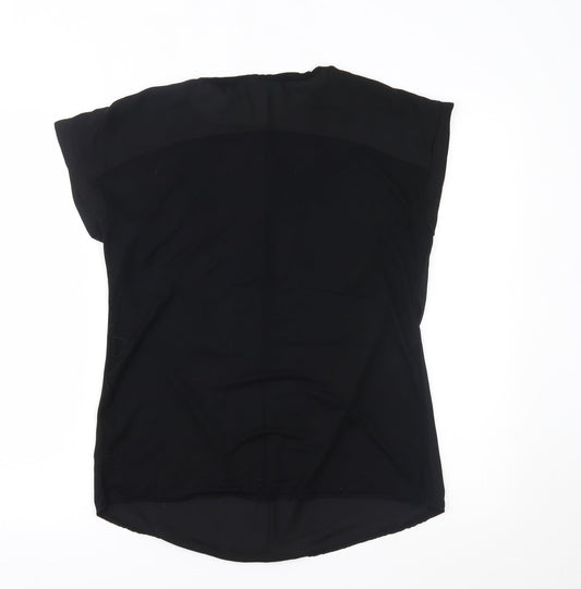 Papaya Womens Black Basic T-Shirt Size 10
