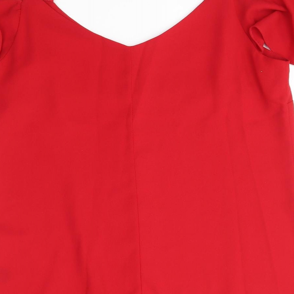 George Womens Red Basic Blouse Size 8