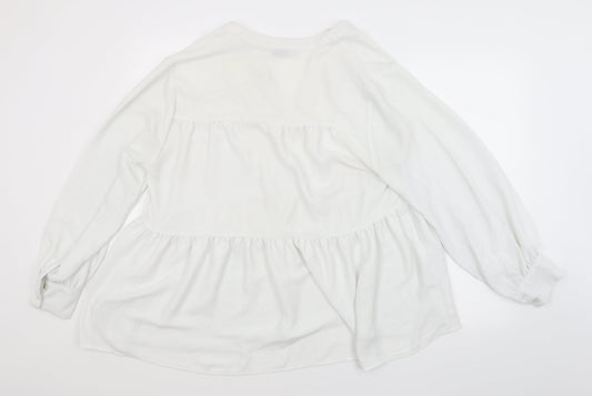 Papaya Womens White Basic Blouse Size 14