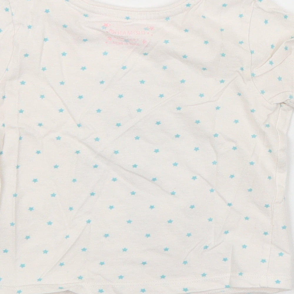 Primark Girls White Argyle/Diamond Pyjama Top Size 18-24 Months