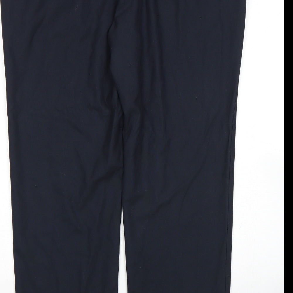 Womens UK Size 42 M&S Regular Fit Blue Trousers