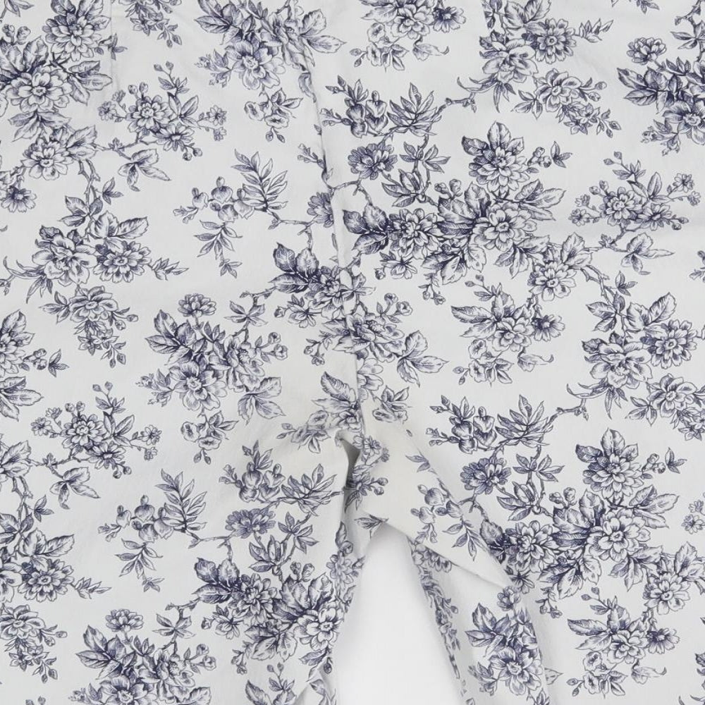 George Womens White Floral Bermuda Shorts Size XL -