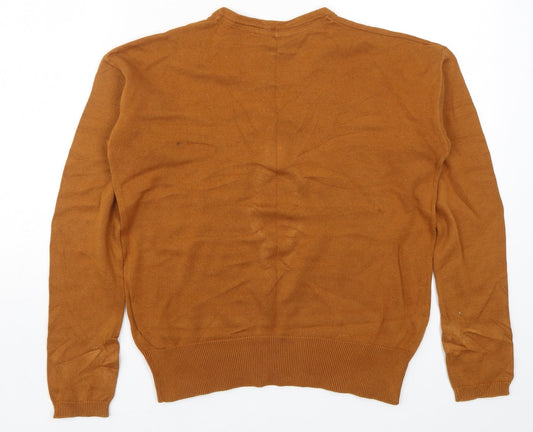 Avenue Womens Beige Knit Henley Jumper Size 8