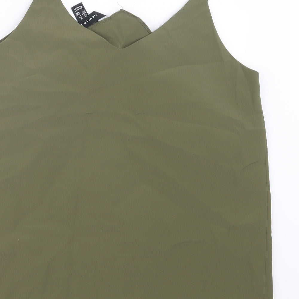 Womens UK Size 10 New Look Green Basic Tank