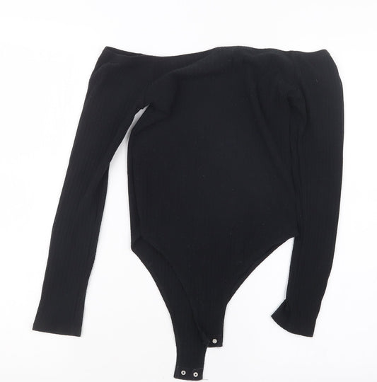 Womens UK Size 10 New Look One-Piece Black Bodysuit