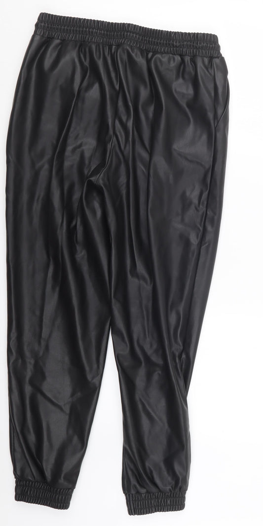 New Look Womens Black Trousers Size 10 L26.5 in