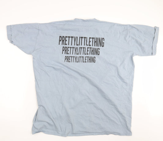 Womens UK Size 10 PRETTYLITTLETHING Blue Basic T-Shirt