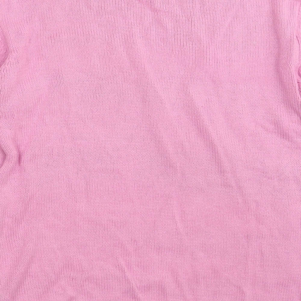 Honor & Pride Womens Pink Animal Print Pullover Jumper Size S