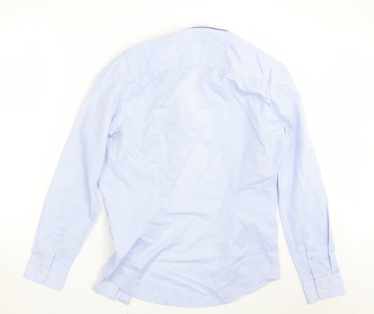 River Island Mens Blue Striped Button-Up Size 16.5 - Skinny Fit !