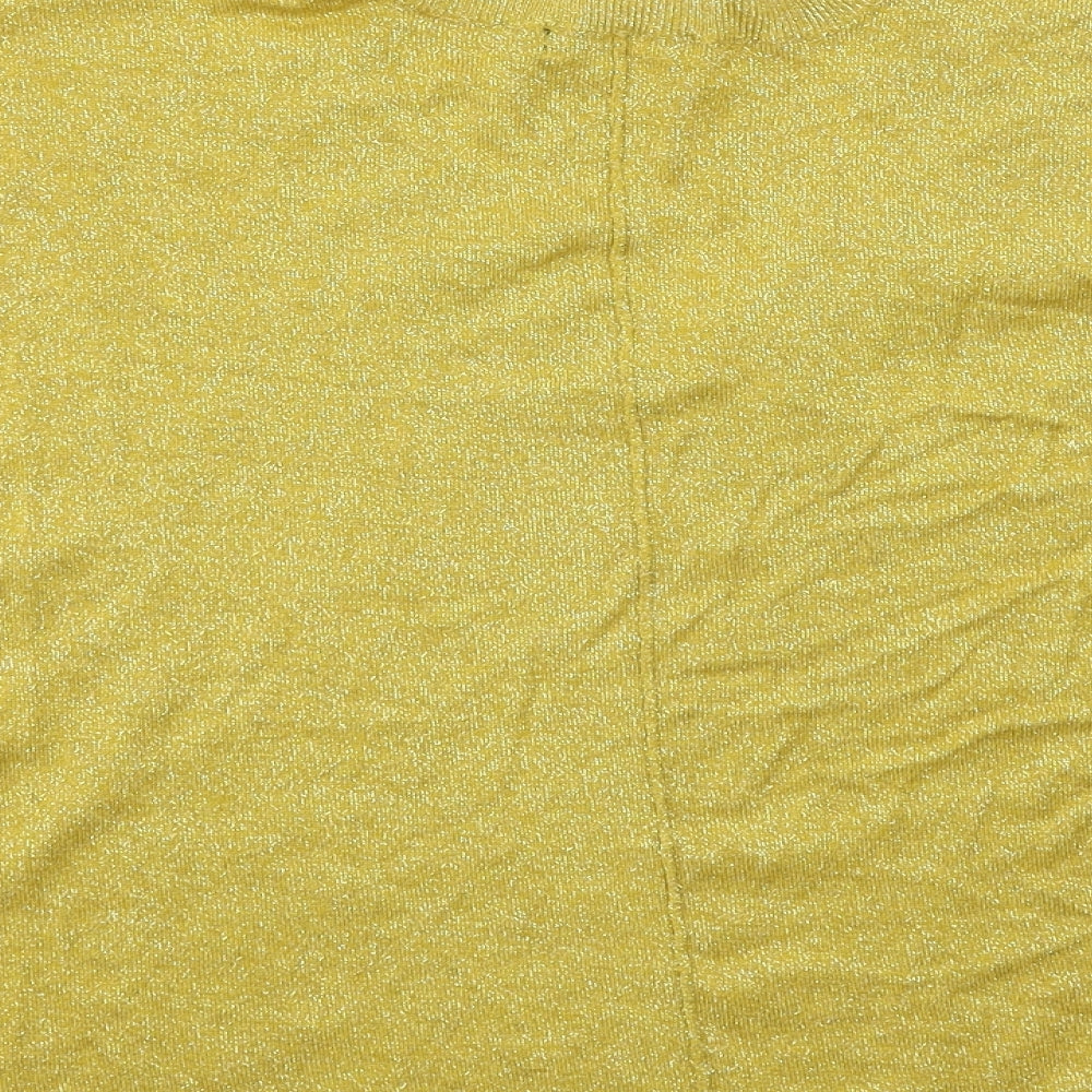 F&F Womens Yellow Knit Pullover Jumper Size 12