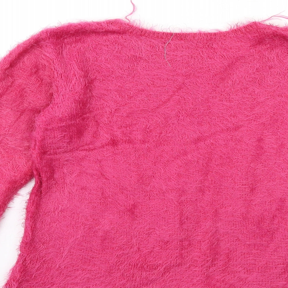 H&M Girls Pink Knit Pullover Jumper Size 11-12 Years - life goals
