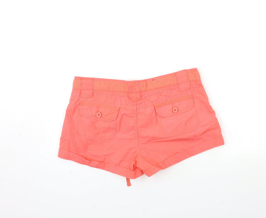 Denim & Co. Womens Orange Hot Pants Shorts Size 12