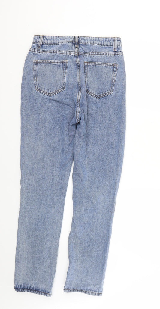 Missguided Womens Blue Straight Jeans Size 8 L28 in