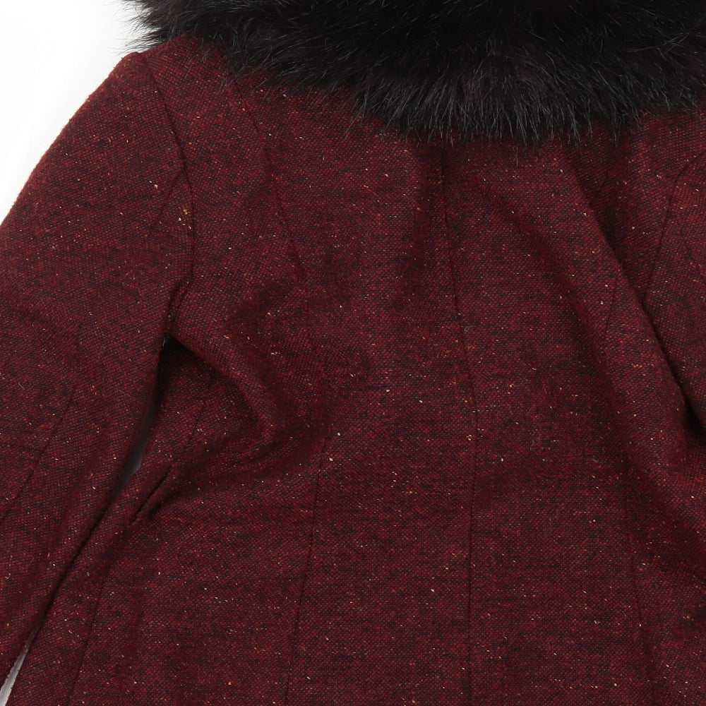 Womens UK Size 6 H&M Red Overcoat