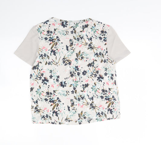 m&S Womens Grey Floral Basic Blouse Size 8