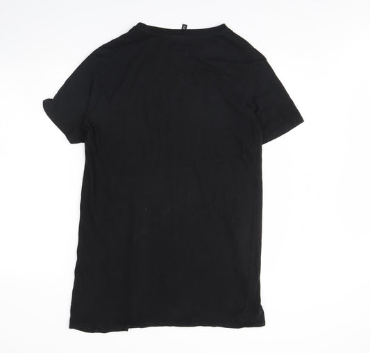 Divided Womens Black T-Shirt Dress Size 6 - NASA