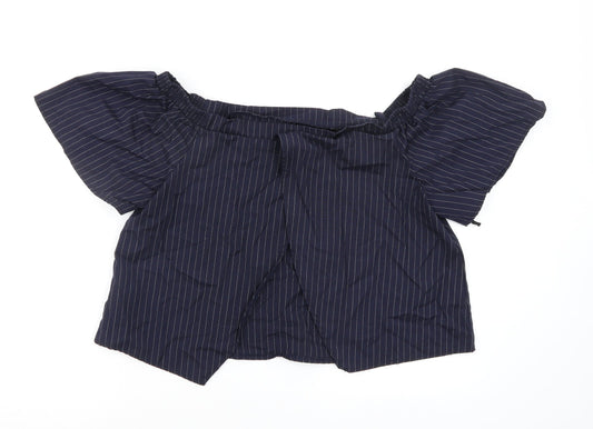 Womens UK Size 14 Missguided Blue Basic Blouse