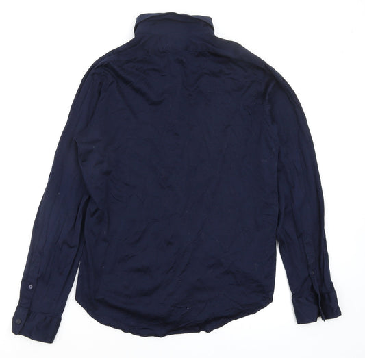 Zara Mens Blue Button-Up Size 15