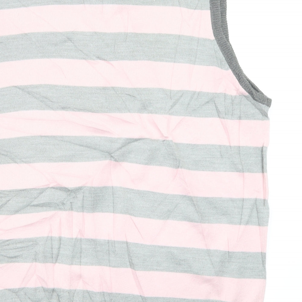 M&S Mens Multicoloured Striped Pullover Jumper Size L