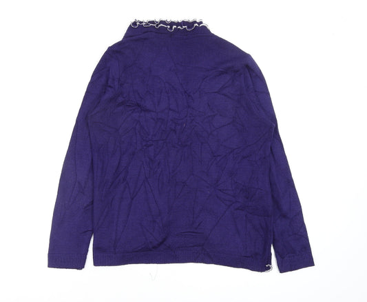 Womens UK Size M keeno Blue Pullover Jumper
