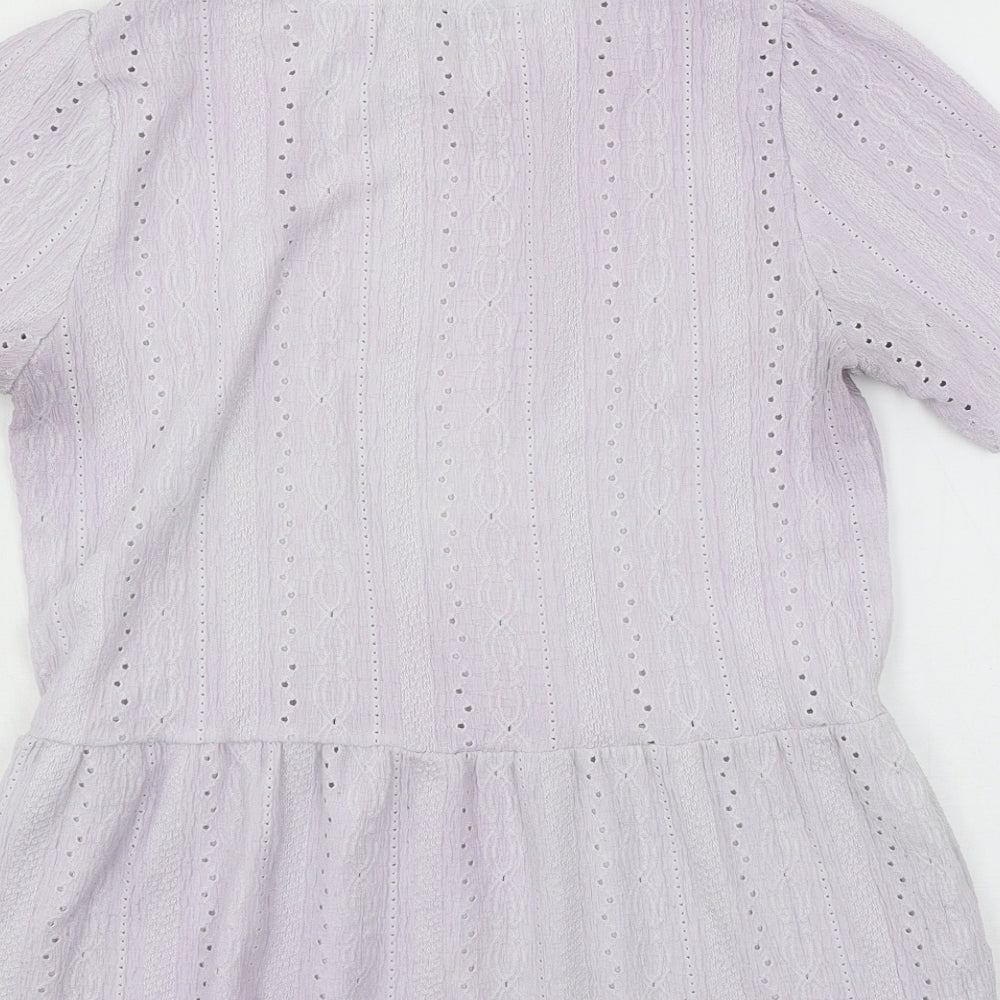 F&F Womens Purple Jersey Basic T-Shirt Size 12