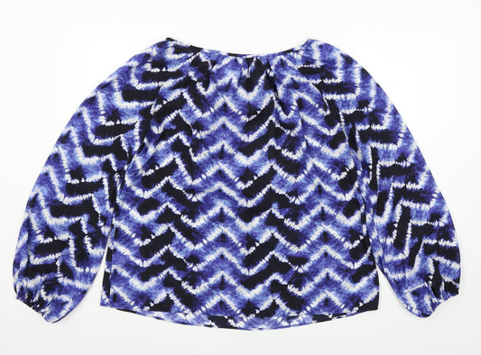 Womens UK Size 12 Peacocks Blue Basic Blouse