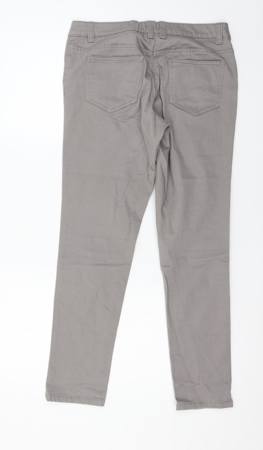 Back view of Tu women’s grey denim skinny jeans, size UK 12, 27-inch leg