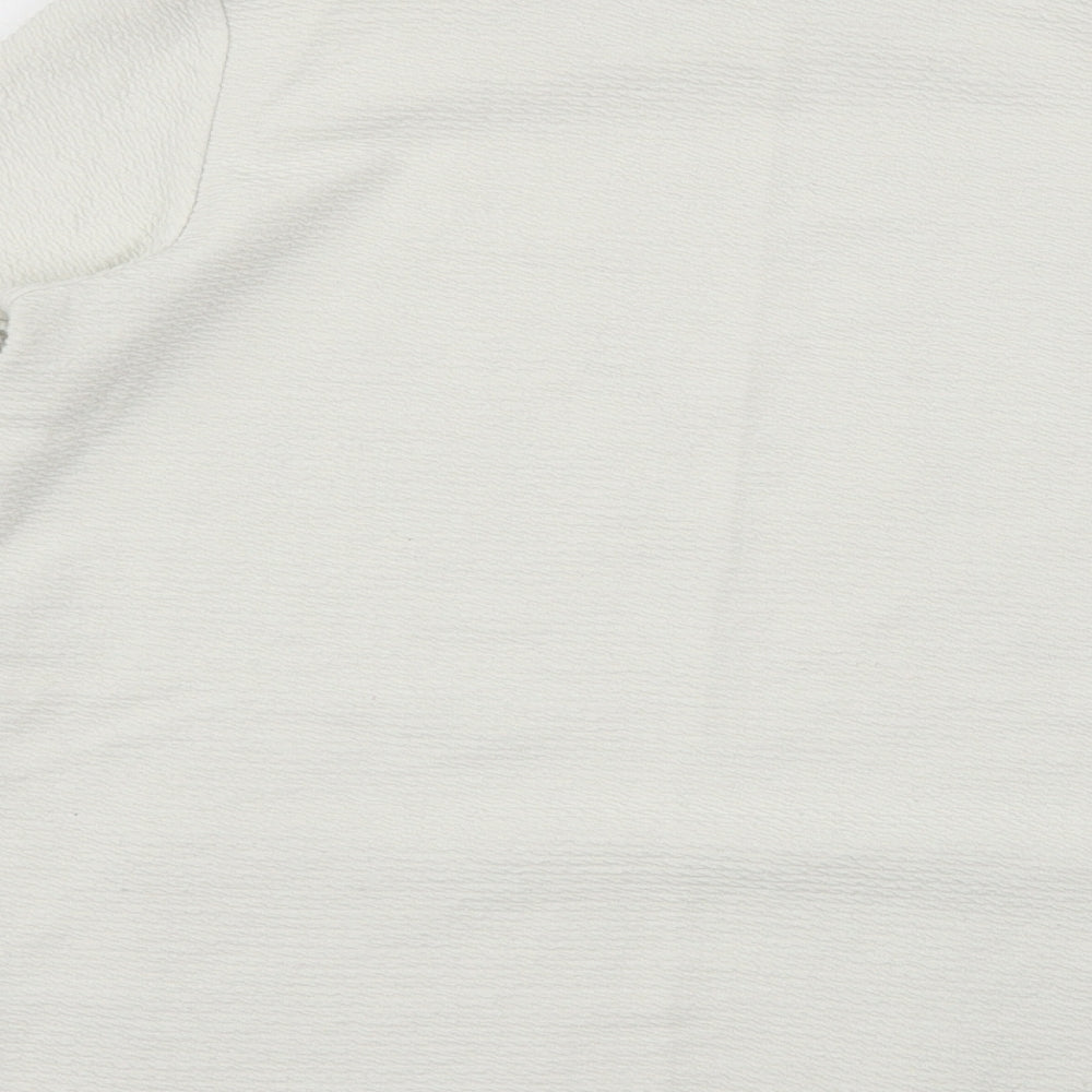 Womens UK Size M Gallery Ivory Basic T-Shirt