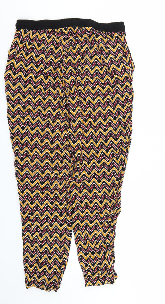 Womens UK Size 12 Papaya Regular Fit Capri Yellow Trousers