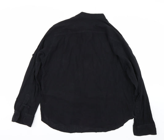 Riviera Maya Mens Black Button-Up Size XL