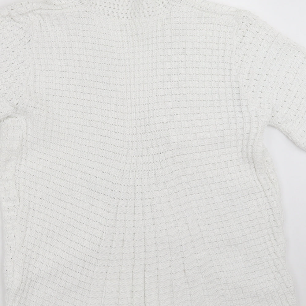 Womens UK Size S Preworn White Cardigan Jumper