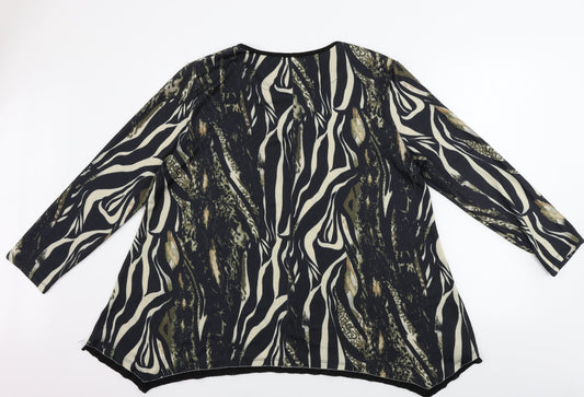 LV Clothing Womens Brown Animal Print Pullover Jumper Size M