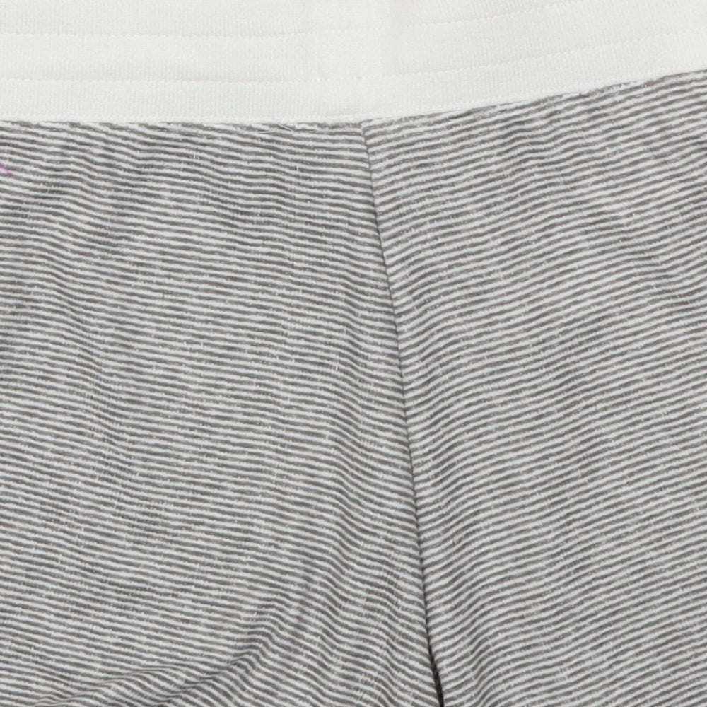 Brand and care label for George women’s grey striped sweat shorts, size UK 10